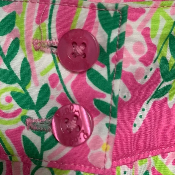 Lilly Pulitzer Pink/Yellow Floral/ Lions  Capris Crop Pants size‎ 6 - Picture 3 of 5